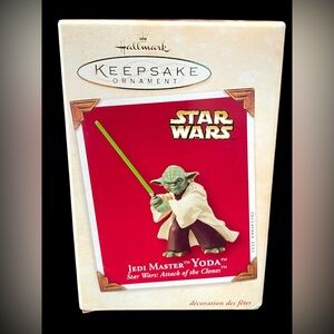 USED 2003 Hallmark Keepsake “Jedi Master Yoda” Star Wars: Attack of the Clone